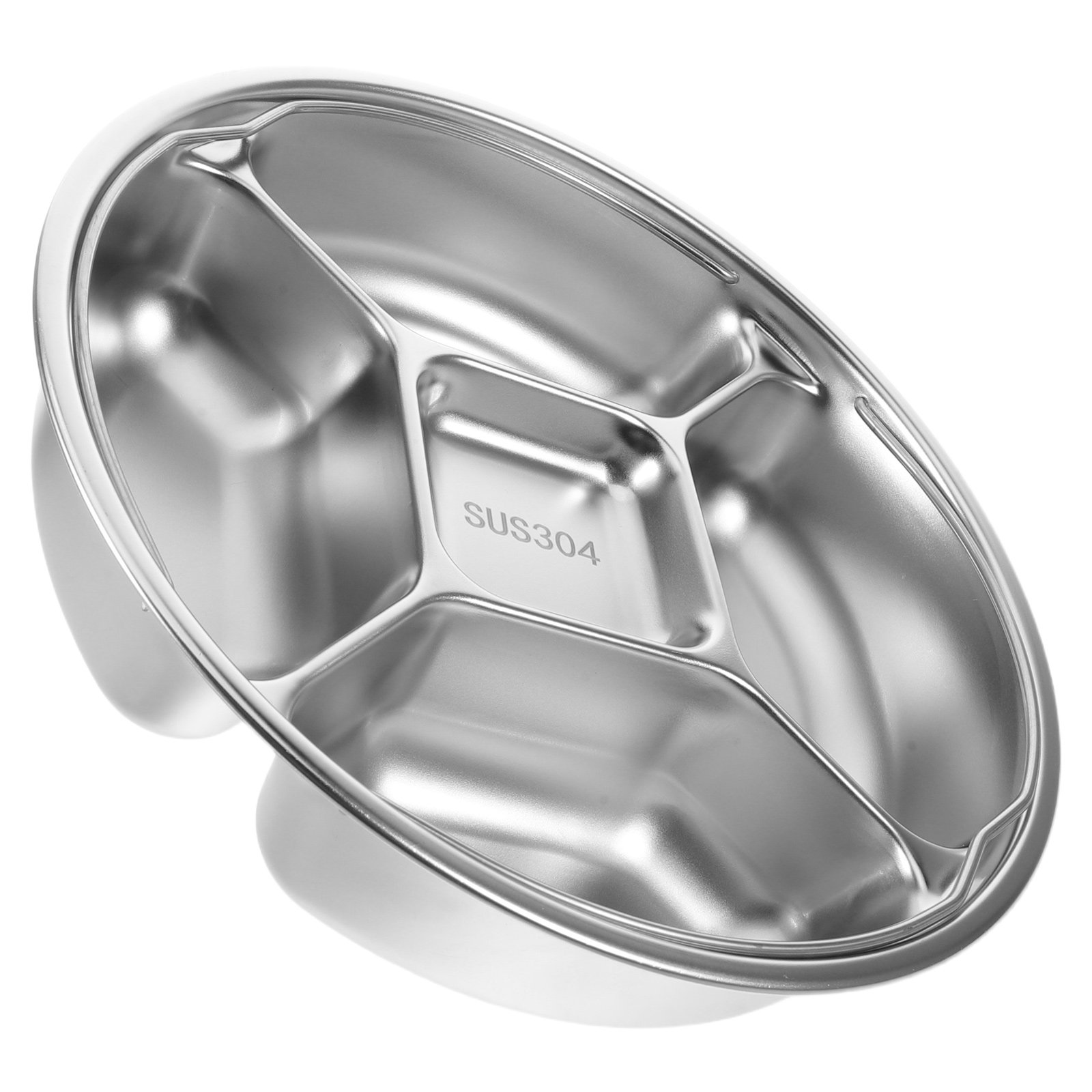 Meal Prep Kitchen - Stainless Steel 5-Compartment Portion Control Plate